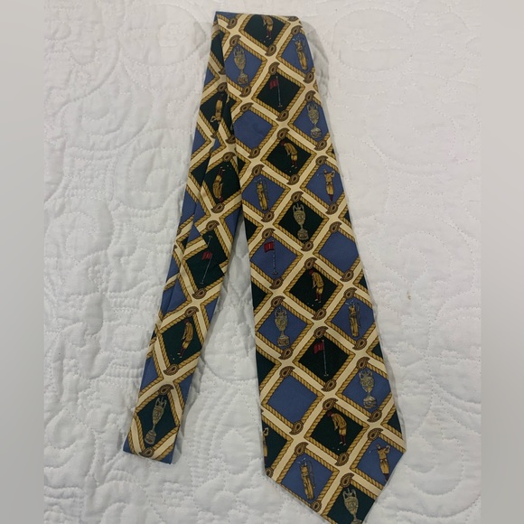 Tommy Hilfiger Golf Themed  Men's Tie - Necktie Pre-Owned EUC - Picture 1 of 4